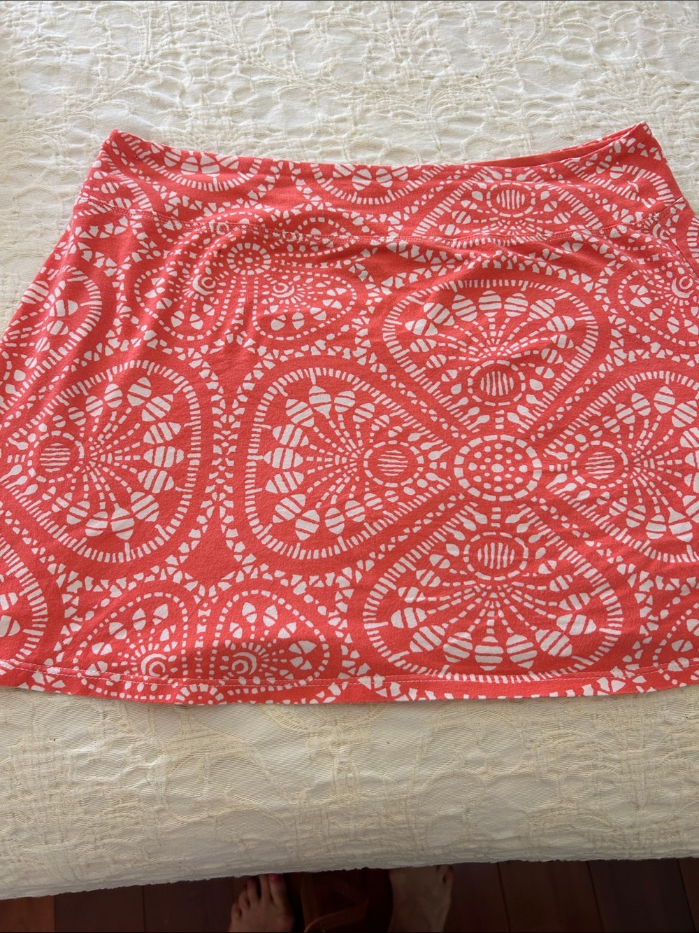 Patagonia Coral and White Mini Skirt